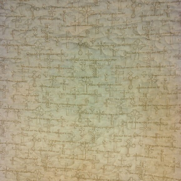 Christian Handmade Baby Quilt Floral Holy Cross Jesus Religious Ten Commandments - Picture 8 of 14